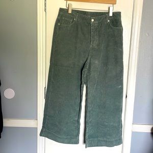 WRAP London, Wide Leg Cropped Trousers, Color Washed Teal, Size 12